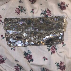 Arden B Clutch Handbag Women Sequin Beaded Lined Envelope Purse Bag